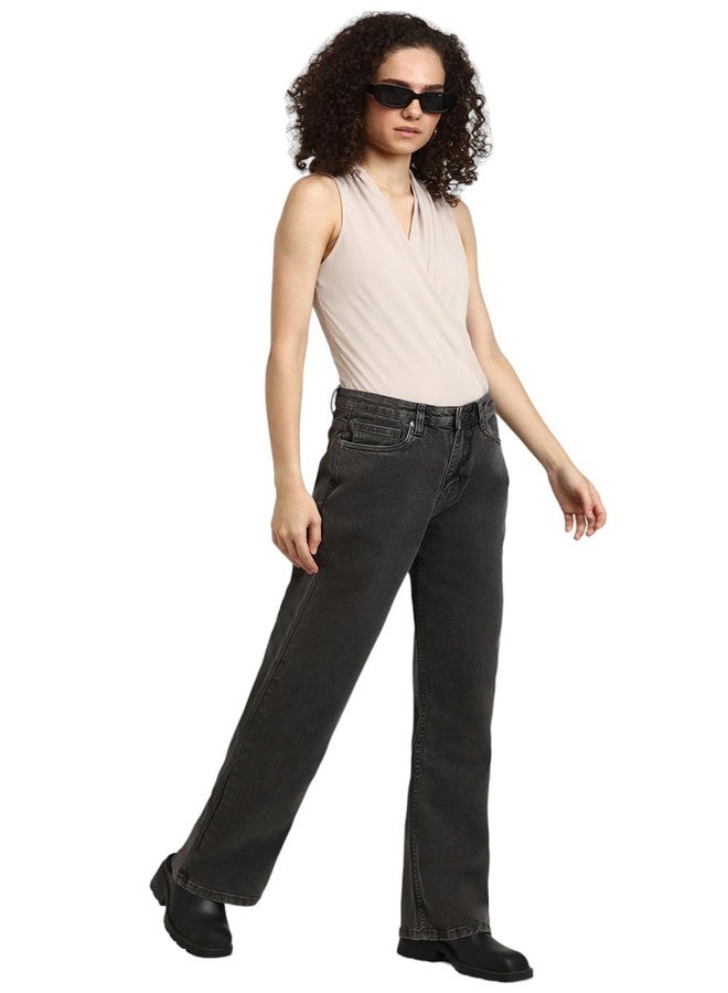Forever 21 Women's Straight Jeans (FWA23JDNH0006_Black - Image 5