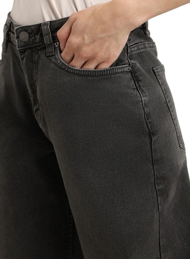 Forever 21 Women's Straight Jeans (FWA23JDNH0006_Black - Image 4