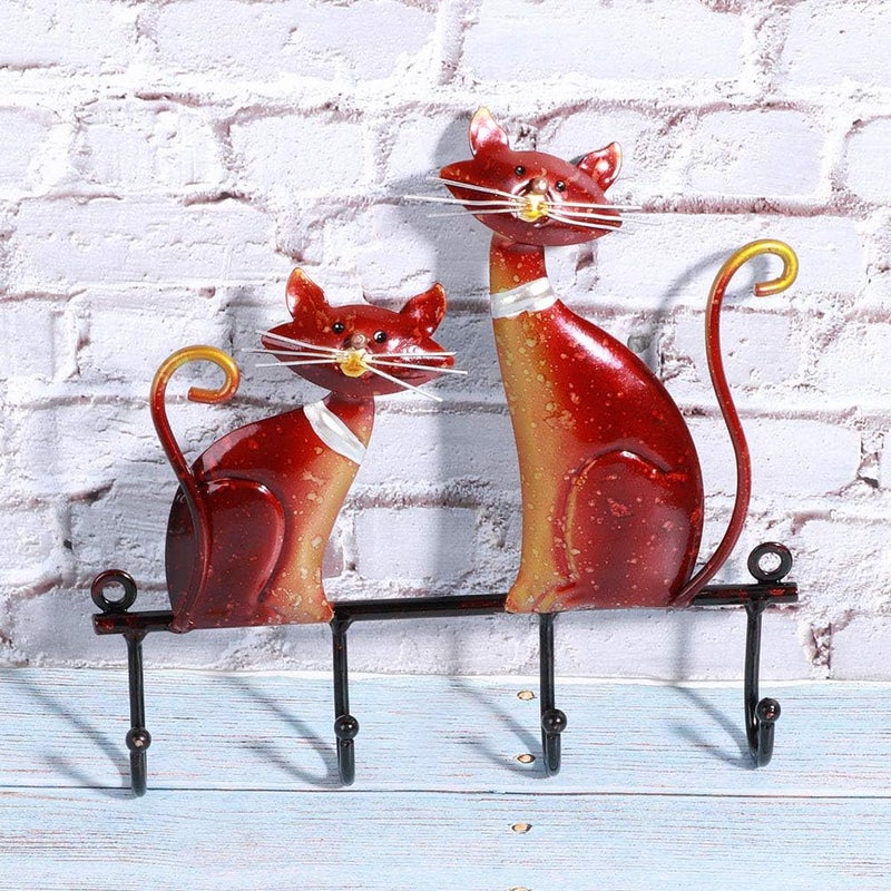 Cat Shape Wall Hook Rack, Vintage Coat Hat Hanger Holder, Iron Wall Mounted Organizer for Home Office, Sturdy Decorative Hanger for Hallway Bedroom Kitchen - Image 2