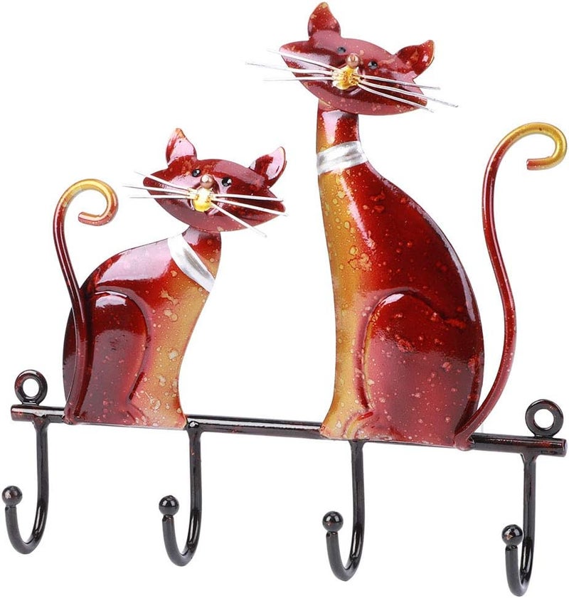 Cat Shape Wall Hook Rack, Vintage Coat Hat Hanger Holder, Iron Wall Mounted Organizer for Home Office, Sturdy Decorative Hanger for Hallway Bedroom Kitchen - Image 3