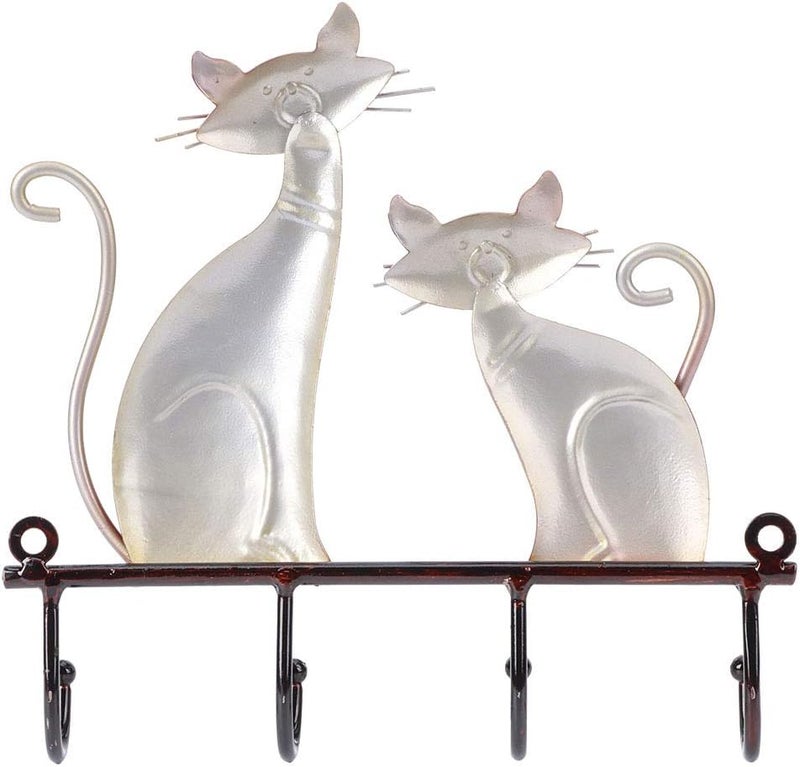 Cat Shape Wall Hook Rack, Vintage Coat Hat Hanger Holder, Iron Wall Mounted Organizer for Home Office, Sturdy Decorative Hanger for Hallway Bedroom Kitchen - Image 5