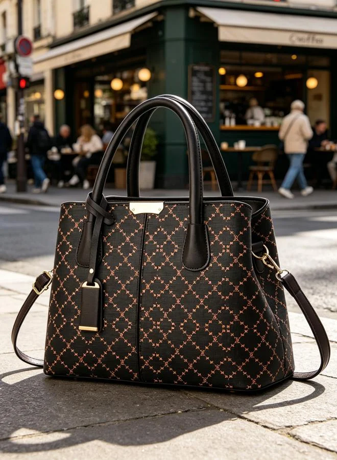 تايك تو Brown Printed Shoulder Bag with Zip