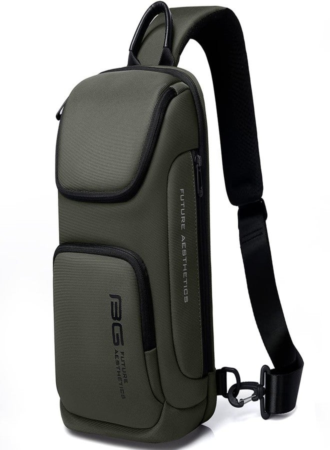 BANGE Sling Bag for Men,Shoulder bags Crossbody Sling Backpack for Men and Women, Green, Durable - Image 1