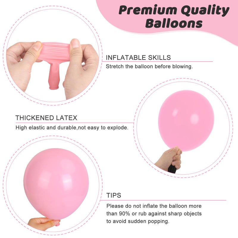 RUBFAC 135pcs Baby Pink Balloons Different Sizes 18 12 10 5 Inch for Garland Arch, Light Pastel Pink Latex Balloon for Wedding Birthday Party Baby Shower Gender Reveal Anniversary Decorations - Image 3