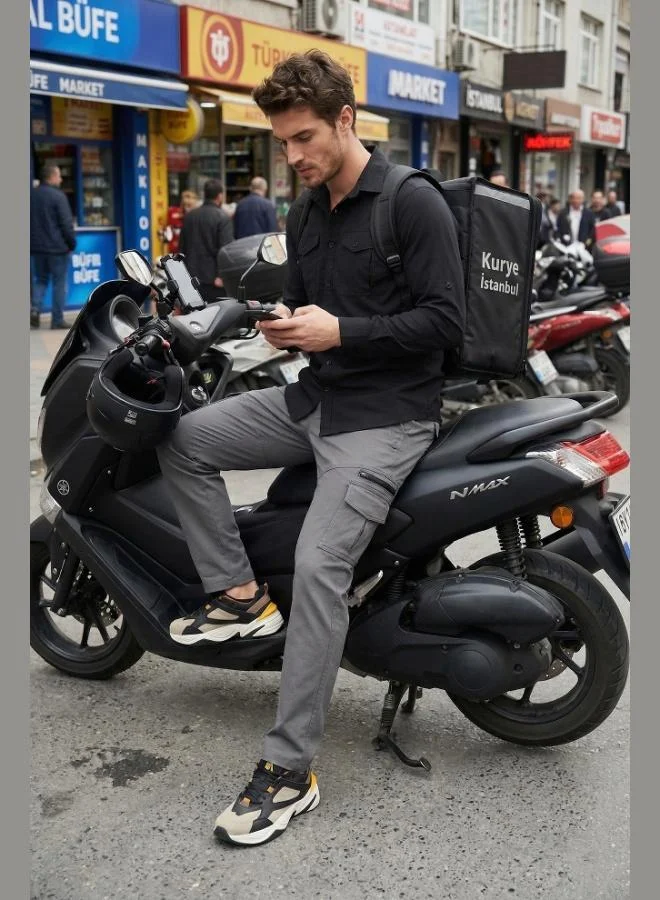 بوراتي Buratti Regular Fit Normal Waist Pocket Detail Trekking and Courier Trousers Men's TROUSERS 693150