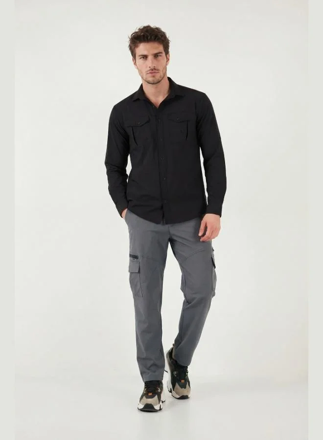 بوراتي Buratti Regular Fit Normal Waist Pocket Detail Trekking and Courier Trousers Men's TROUSERS 693150