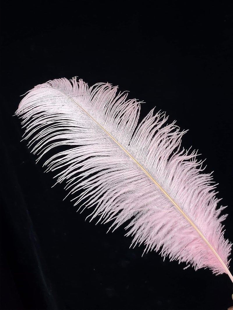 HAPPY FEATHER 16-18 inch Pink Ostrich Feathers Craft for Wedding Party Centerpieces Home Decoration DIY Craft Pack of 10 - Image 3