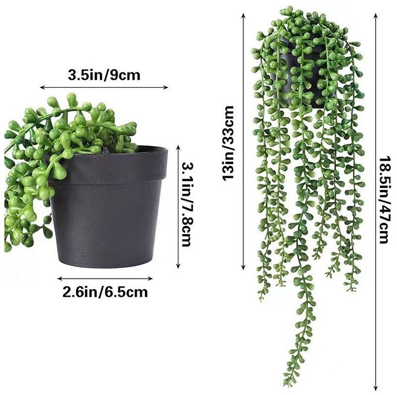 Generic Artificial green radish wall hanging leaf flower Vine decoration green leaf rattan ceiling plant wall green plant climbing Tiger hanging orchid green radish leaf Willow bead plate hanging