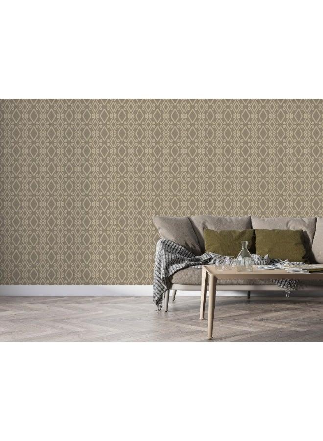 Home Gallery Monochrome Tribe Texture Seamless Pattern Fabric Wallpaper Covers An Area ​​Up To 4.2Mx3M With Adhesive  And Smoothing Tool - Image 2