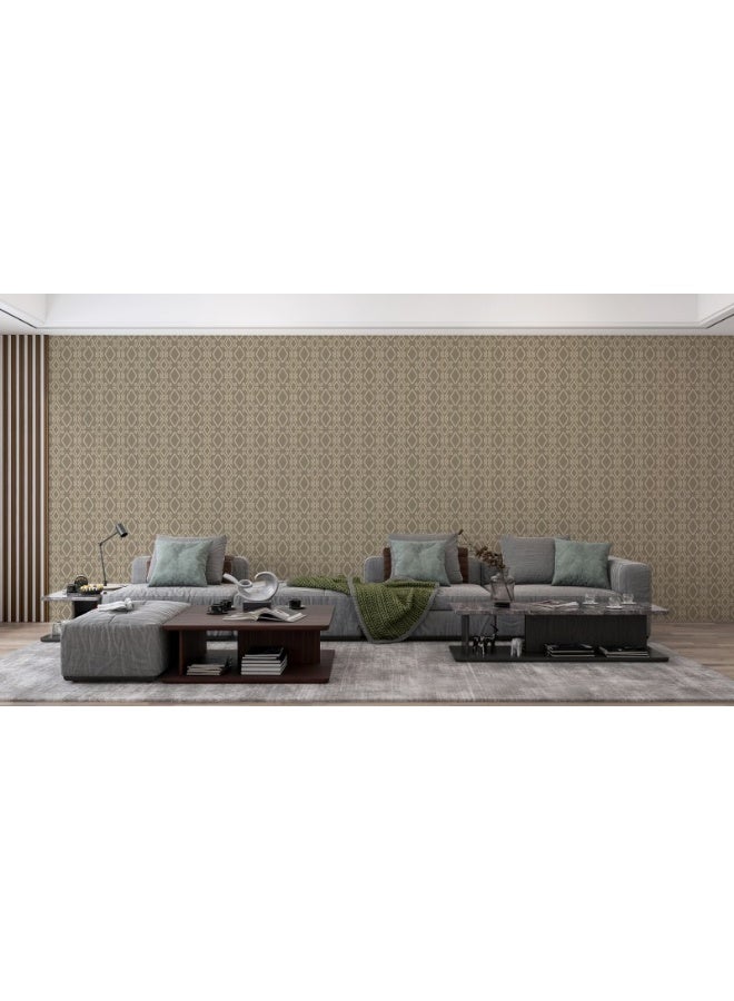 Home Gallery Monochrome Tribe Texture Seamless Pattern Fabric Wallpaper Covers An Area ​​Up To 4.2Mx3M With Adhesive  And Smoothing Tool - Image 1