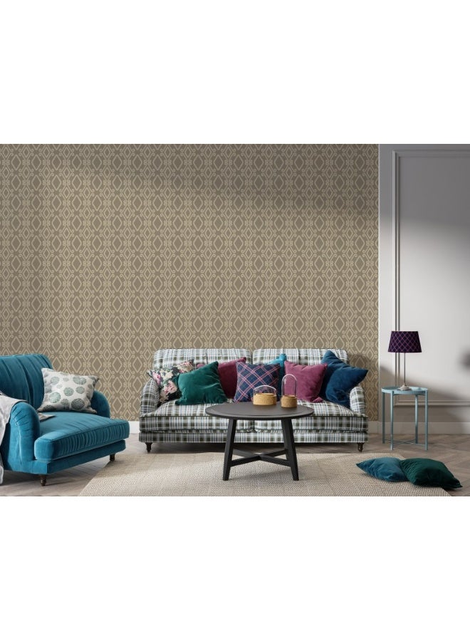 Home Gallery Monochrome Tribe Texture Seamless Pattern Fabric Wallpaper Covers An Area ​​Up To 4.2Mx3M With Adhesive  And Smoothing Tool - Image 3