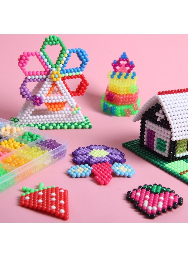 Capstro Water Fuse Beads Kit – Candy + Crystal Mix 24 Colors 3000Pcs with Box, Spray Bottle & Tools | DIY Water Sticky Bead Craft Set for Kids Ages 6–14 | Creative Arts & Crafts Educational Toy Gift - Image 3