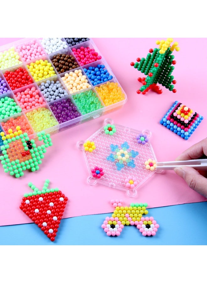 Capstro Water Fuse Beads Kit – Candy + Crystal Mix 24 Colors 3000Pcs with Box, Spray Bottle & Tools | DIY Water Sticky Bead Craft Set for Kids Ages 6–14 | Creative Arts & Crafts Educational Toy Gift - Image 4