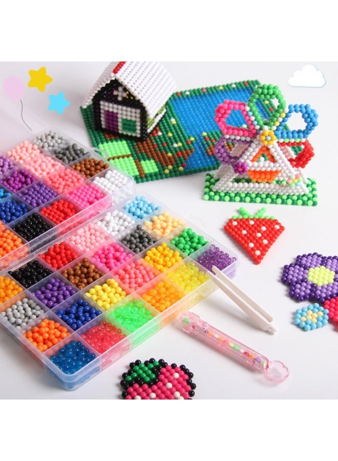 Capstro Water Fuse Beads Kit – Candy + Crystal Mix 24 Colors 3000Pcs with Box, Spray Bottle & Tools | DIY Water Sticky Bead Craft Set for Kids Ages 6–14 | Creative Arts & Crafts Educational Toy Gift - Image 1