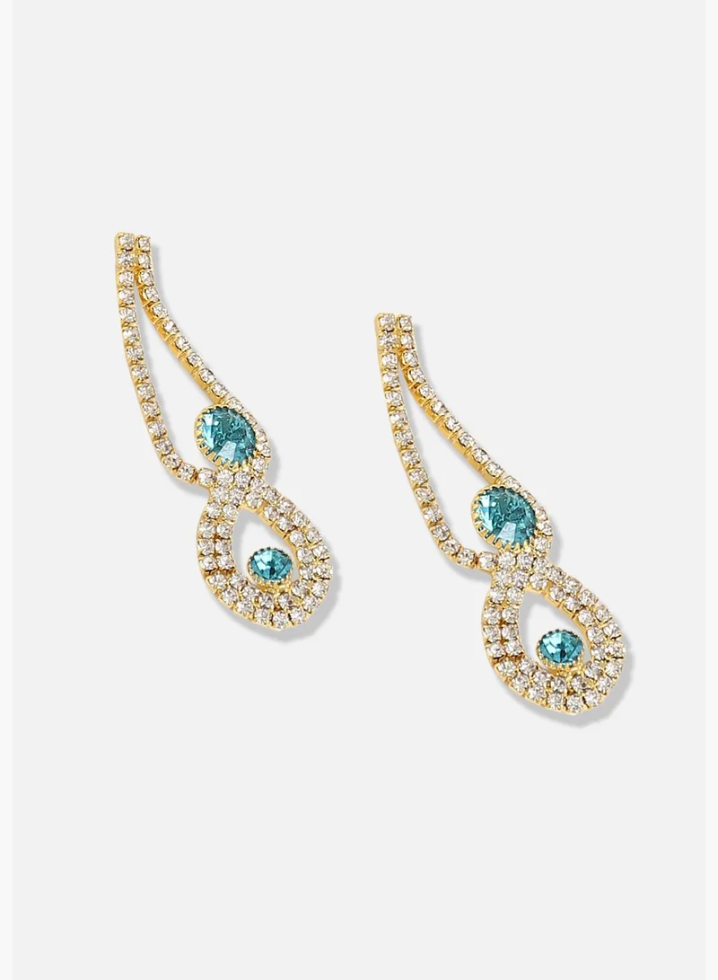 SOHI Silver Plated Designer Stone Party Necklace and Earring Set For Women