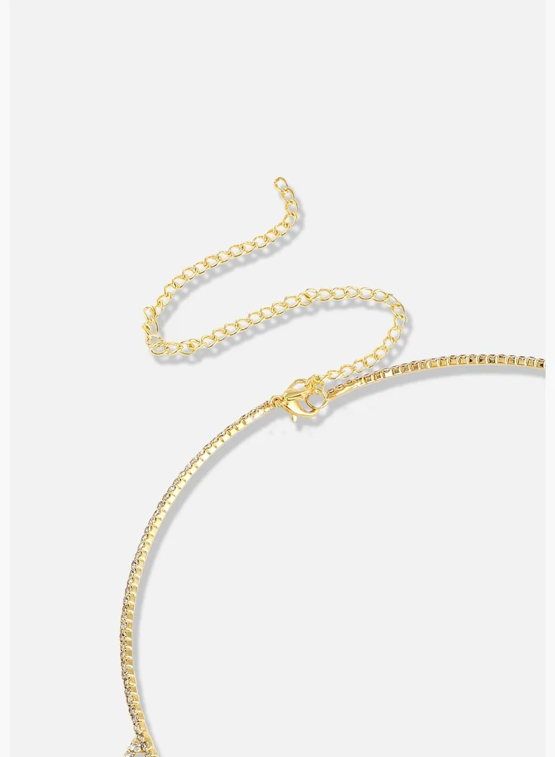 SOHI Silver Plated Designer Stone Party Necklace and Earring Set For Women