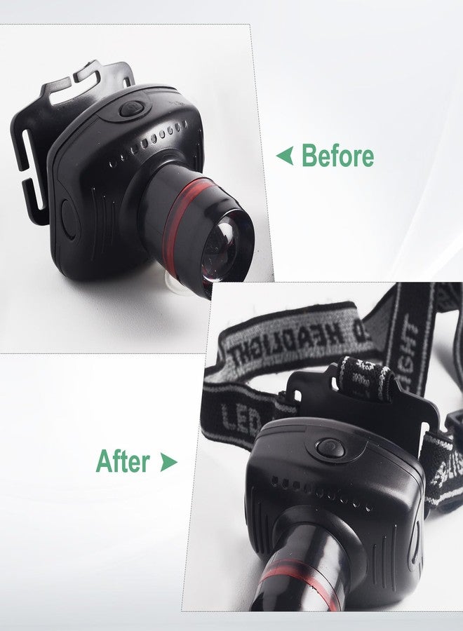 M METERXITY 3-Pack حزام رأس بديل لمصباح الرأس، حزام رأس مرن للغاية قابل للتعديل للدراجات الهوائية مع مصباح يدوي للتخييم وركوب الدراجات [أسود رمادي، 1.65 بوصة / 42 مم] - Image 4