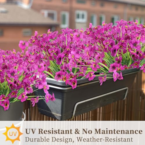 ColoPlay 24 Red Lotus Bundles Artificial Flowers for Outdoors/Indoors Fake Flowers Plants for Indoor Outside Garden Porch Window Box Home Wedding Farmhouse - Image 5