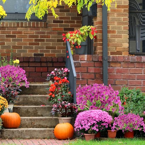 ColoPlay 24 Red Lotus Bundles Artificial Flowers for Outdoors/Indoors Fake Flowers Plants for Indoor Outside Garden Porch Window Box Home Wedding Farmhouse - Image 4