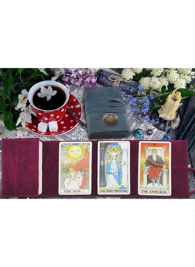 Knana - 3Pcs Velvet Tarot Bags Set Tarot Cards Holder Bag,Tarot Card Pouches,Tarot Carrying Bag For Tarot Cards And Oracle Decks Purple&Dark Blue - Image 1