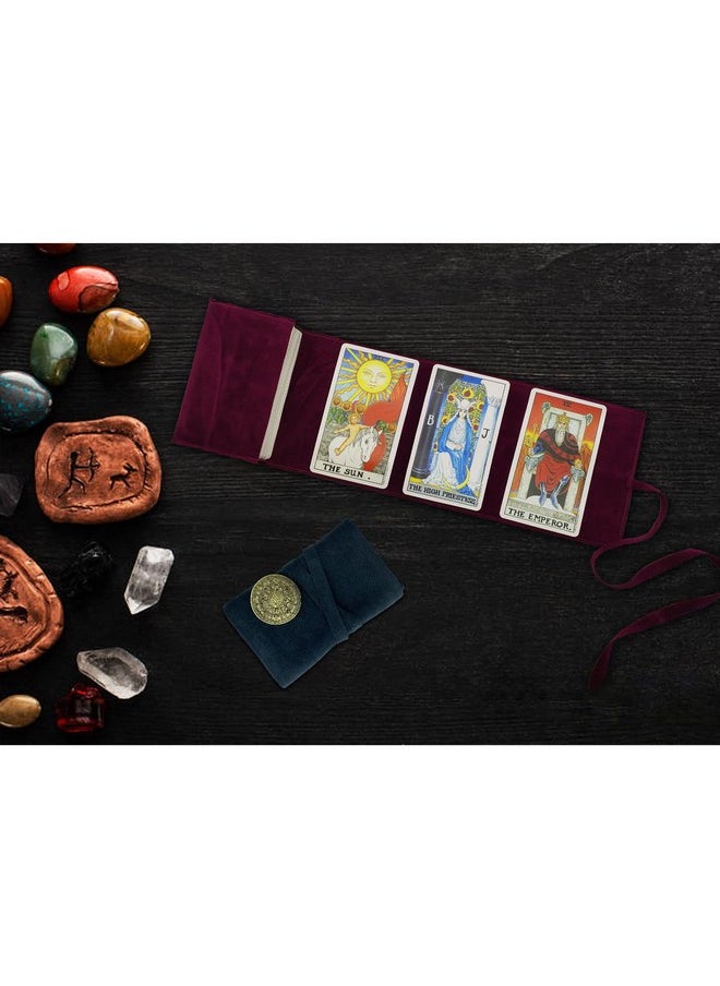 Knana - 3Pcs Velvet Tarot Bags Set Tarot Cards Holder Bag,Tarot Card Pouches,Tarot Carrying Bag For Tarot Cards And Oracle Decks Purple&Dark Blue - Image 1