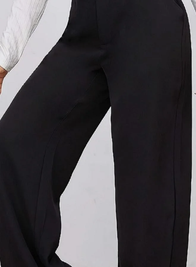 تايك تو بنطال واسع الساق بلون سادة