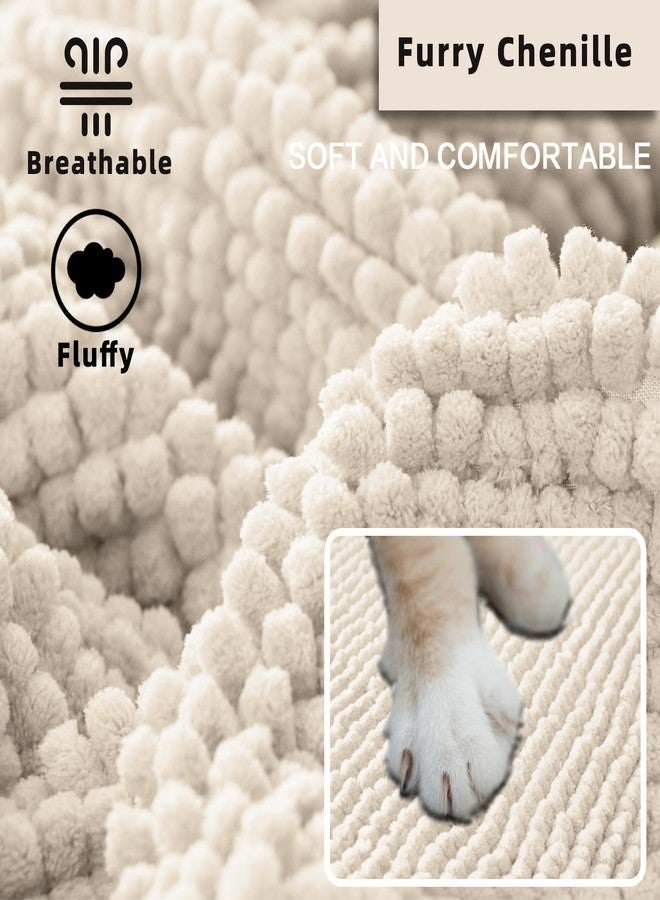 Flamingo P Chenille Dog Bed Cover Thick Couch Cover for Dogs Washable Pet Sofa Cover Protector Non-Slip Couch Covers for 3 Cushion Couch Furniture Protector Pet Friendly, 35" x 74" Ivory - Image 3
