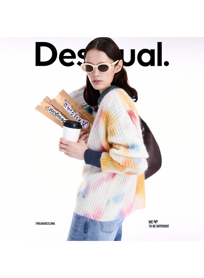 DESIGUAL 25 خريف شتاء جديد من الصوف المخلوط برباط ملون مطبوع يدويًا - Image 4