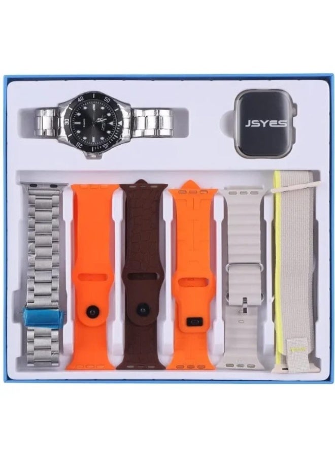 جيسي ساعة JSYES M75 MAX الذكية (بتصميم مشابه لساعة Apple Watch Ultra) - مجموعة 6+1 سوار، شاشة عالية السطوع، مكالمات بلوتوث، تصميم فاخر - Image 2