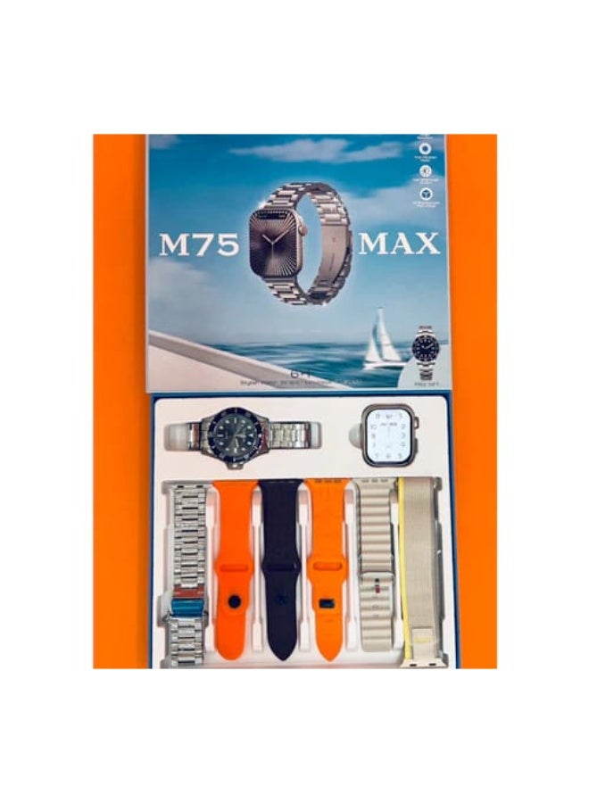 جيسي ساعة JSYES M75 MAX الذكية (بتصميم مشابه لساعة Apple Watch Ultra) - مجموعة 6+1 سوار، شاشة عالية السطوع، مكالمات بلوتوث، تصميم فاخر - Image 3