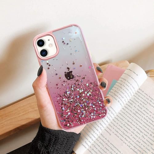 VONZEE® Case Compatible with iPhone 11 (6.1 inch), Non Moving Glitter Cover for Girls & Women Soft TPU Shockproof Anti Scratch Drop Protection Cover (Pink) - Image 5