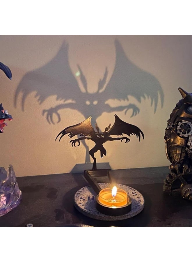 عالية الجودة قطعتان من زينة حامل الشموع للهالوين، حامل شموع ظل مثير للاهتمام، زينة حامل شموع شبح أسود مخيف، زينة إسقاط جو رعب لسطح المكتب لتزيين الهالوين - Image 5