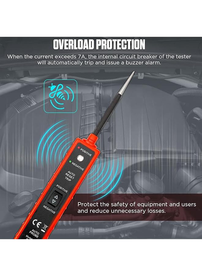 Excefore Automotive Circuit Tester, Test Light Automotive With 4M Test Lead, 6V 12V 24V Dc Led Light Tester Fuse Tester, Circuit Tester Auto 12V Electrical System Tools For Car Truck Marine Motorcycle Suv Boat - Image 5