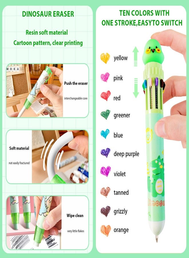 Daphilly Dinosaur School Supplies,Includes Erasers,Mechanical Pencils,Lead Refills,Pens,Stickers,Sticky Notes,Ballpoint Pens,Pencil Holder,for Office School Supplies - Image 3
