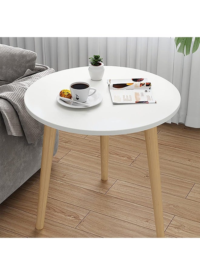 Coffee Table Round, Home Modern Simple Small Round Side Table, Creative Corner Table in Balcony Living Room, 40x40x42cm Afternoon Tea Small Table(White)