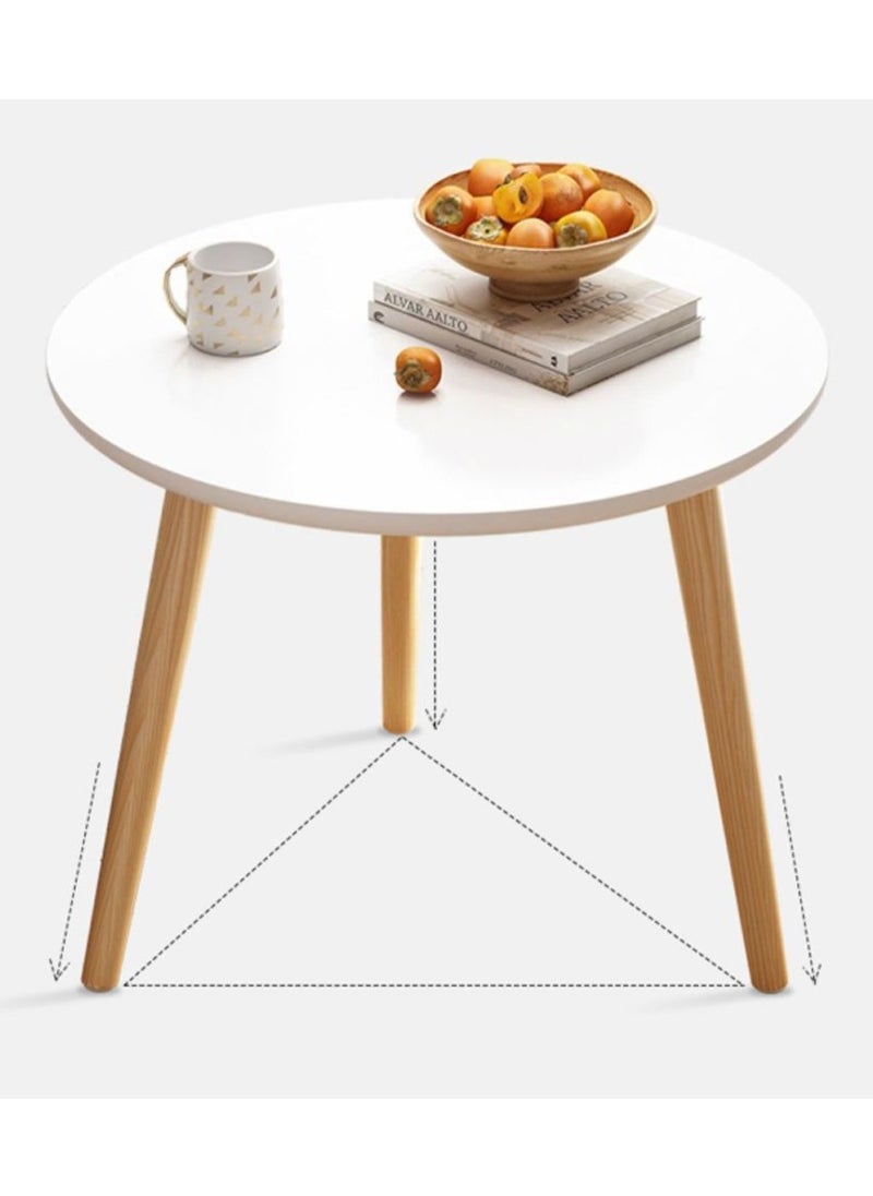Coffee Table Round, Home Modern Simple Small Round Side Table, Creative Corner Table in Balcony Living Room, 40x40x42cm Afternoon Tea Small Table(White)