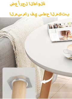 Topyich Coffee Table Round, Home Modern Simple Small Round Side Table, Creative Corner Table in Balcony Living Room, Afternoon Tea Table(White) 40x40x42cm  - Image 4