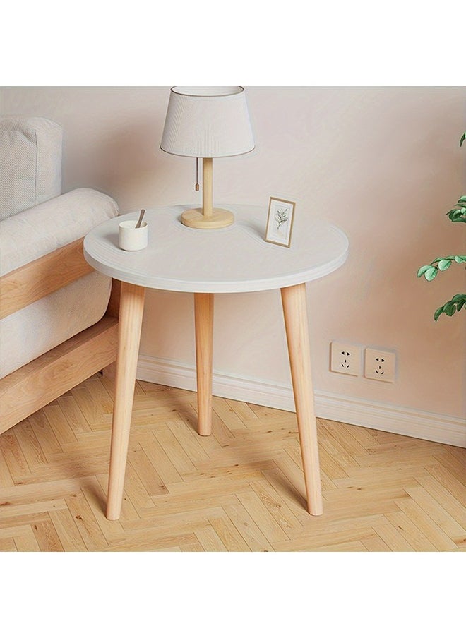 Coffee Table Round, Home Modern Simple Small Round Side Table, Creative Corner Table in Balcony Living Room, 40x40x42cm Afternoon Tea Small Table(White)
