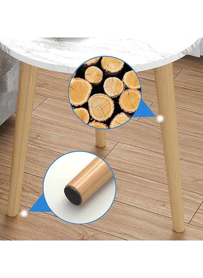 Coffee Table Round, Home Modern Simple Small Round Side Table, Creative Corner Table in Balcony Living Room, 40x40x42cm Afternoon Tea Small Table(White)