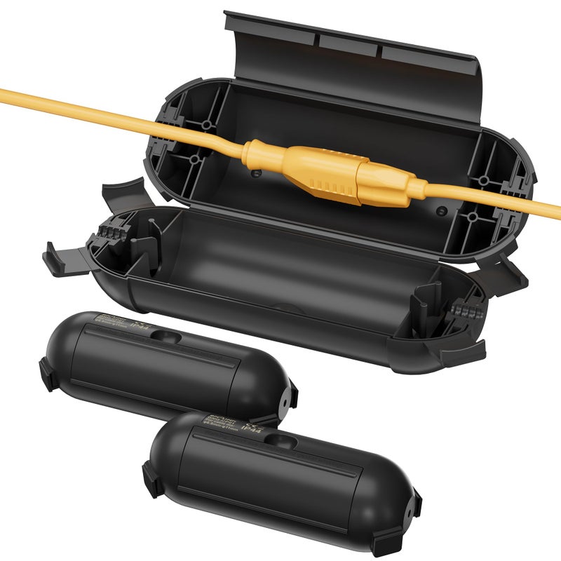 BN-LINK [3 Pack] Outdoor Extension Cord Cover Waterproof, BN-LINK Outdoor Plug Protector, Electrical Connection Box for Holiday String Lights & Tools, Black - Image 1