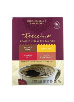 teeccino Teeccino, Roasted Herbal Tea Sampler, 4 Flavors, Caffeine Free, 12 Tea Bags, 2.54 oz (72 g)  - Image 3