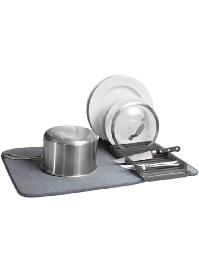 Multi-purpose drying rack with spoon holder, gray - Image 3