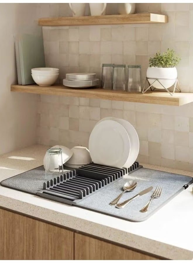 Multi-purpose drying rack with spoon holder, gray - Image 4