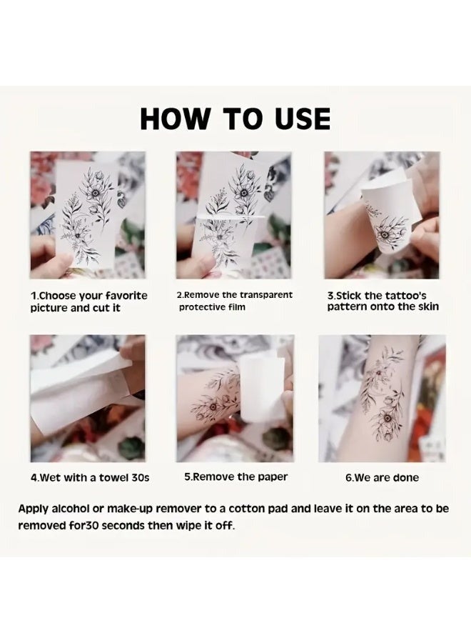 عبوة من قطعتين من تاتو مؤقت مقاوم للماء بتصميم كرز واقعي للنساء، عبارات إنجليزية أنيقة وزهور مع فيونكة وعناصر المشمش، ملصقات تاتو لاصقة سهلة الاستخدام، مثالية لمكياج مرح، الحفلات، المناسبات، والهدايا الموسمية - Image 2