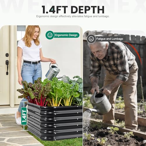 TwentyNext 5×3×1.4FT Galvanized Raised Garden Bed Outdoor, Metal Raised Garden Bed Kit, Large Planter Raised Beds, 4 In1 Modular Raised Planter Box Outdoor,Raised Beds for Gardening for Vegetables Flowers Herbs - Image 5