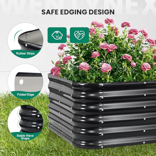TwentyNext 5×3×1.4FT Galvanized Raised Garden Bed Outdoor, Metal Raised Garden Bed Kit, Large Planter Raised Beds, 4 In1 Modular Raised Planter Box Outdoor,Raised Beds for Gardening for Vegetables Flowers Herbs - Image 3