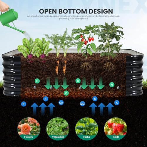TwentyNext 5×3×1.4FT Galvanized Raised Garden Bed Outdoor, Metal Raised Garden Bed Kit, Large Planter Raised Beds, 4 In1 Modular Raised Planter Box Outdoor,Raised Beds for Gardening for Vegetables Flowers Herbs - Image 4