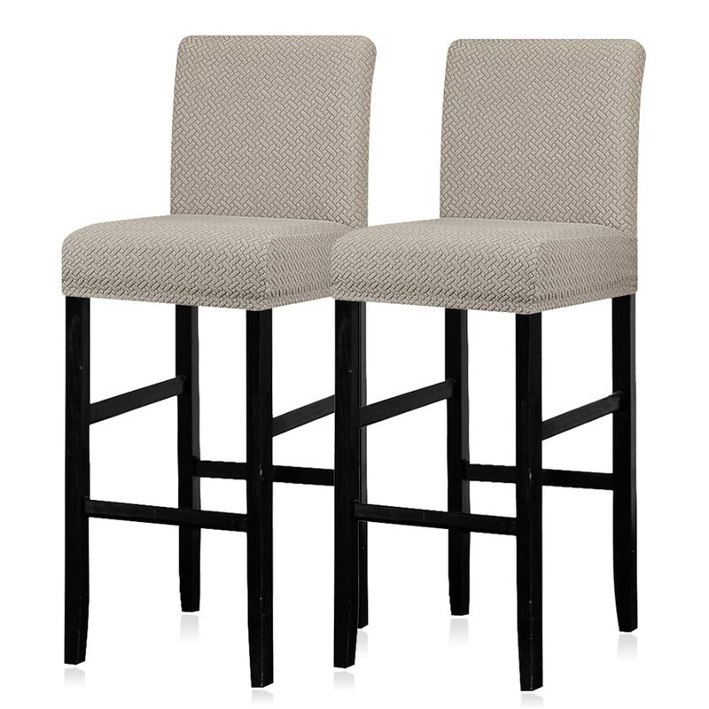 Lellen Lellen Bar Stool Covers Set of 2Stretch Washable Barstool Seat Covers Removable Bar Chair Covers with BacksCounter Height Bar Stool Chair Covers for Kitchen Dining Room Cafe 