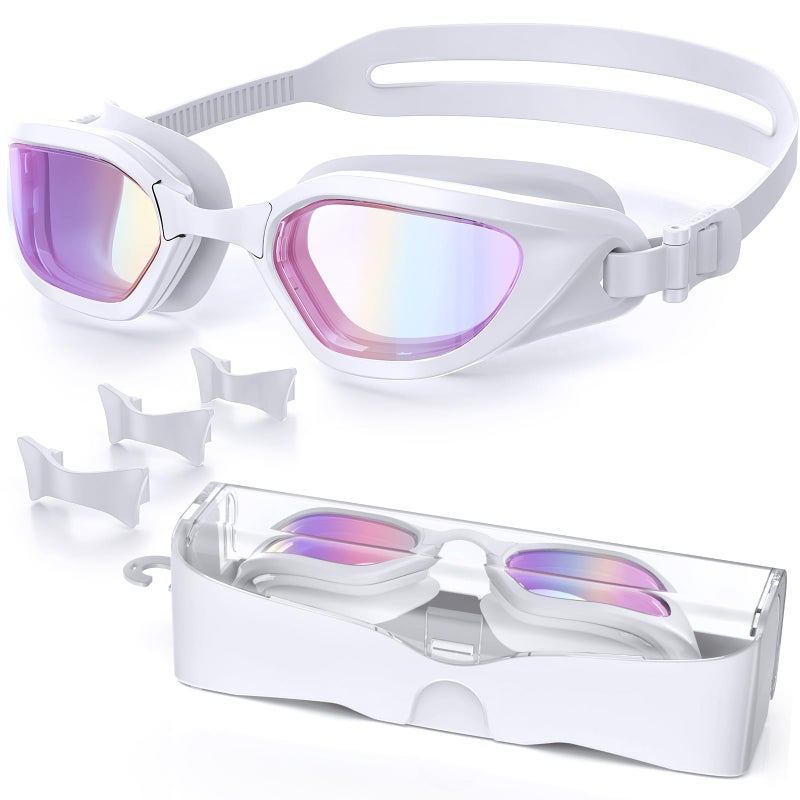 Vegemono Swim Goggles, Unisex Adult Swimming Goggles Anti Fog Anti UV No Leakage Wide View for Men Women Youth - Image 1