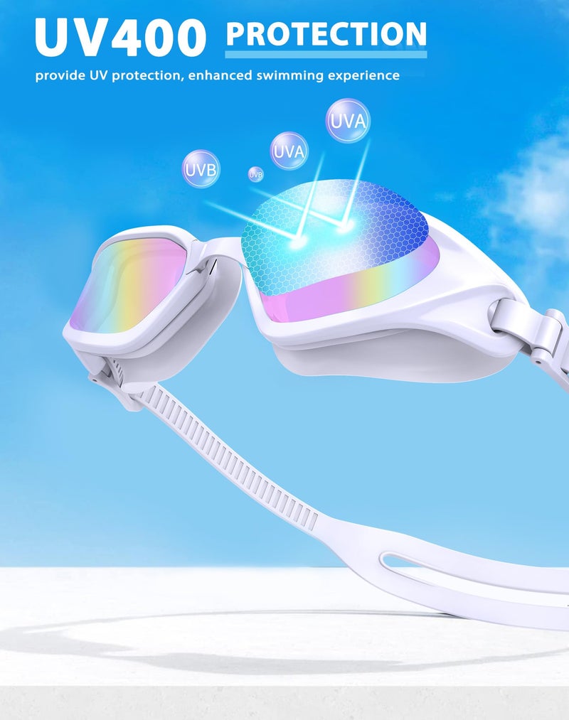 Vegemono Swim Goggles, Unisex Adult Swimming Goggles Anti Fog Anti UV No Leakage Wide View for Men Women Youth - Image 3